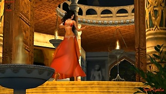 Fantasy Girl In Red Belly Dance